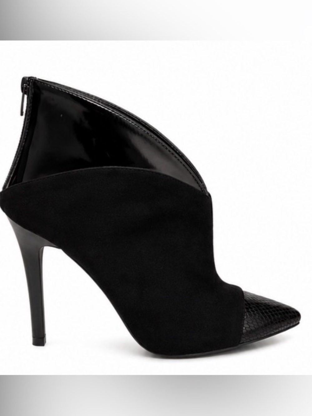 Cosmopolitan Black Mixed-Material Stiletto Bootie